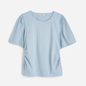 NWT Madewell puff sleeve cinch tee light blue size XS